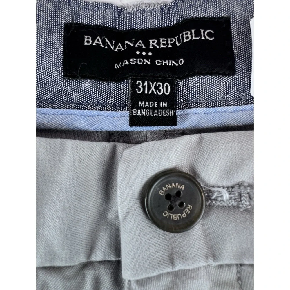 Banana Republic Mason Stretch Chino Pants Men‎ 31x30 Grey Athletic Tapered
